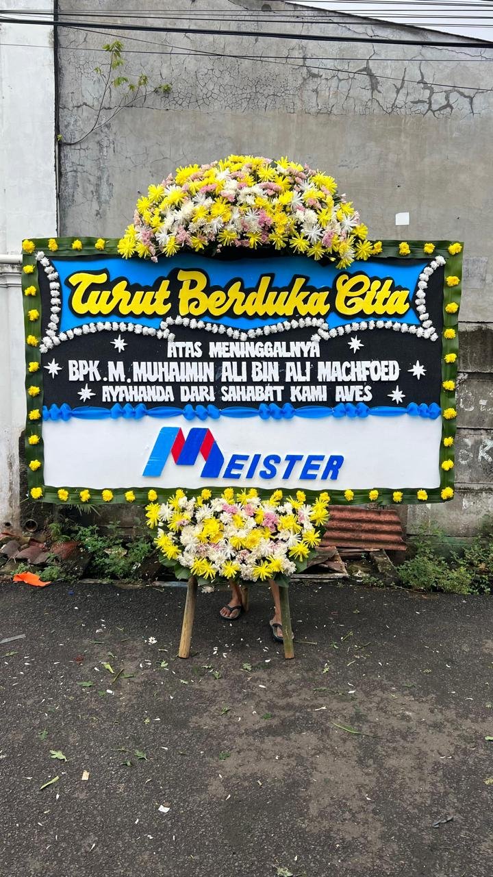 Papan bunga duka cita Meister untuk Bapak M Muhaimin Ali